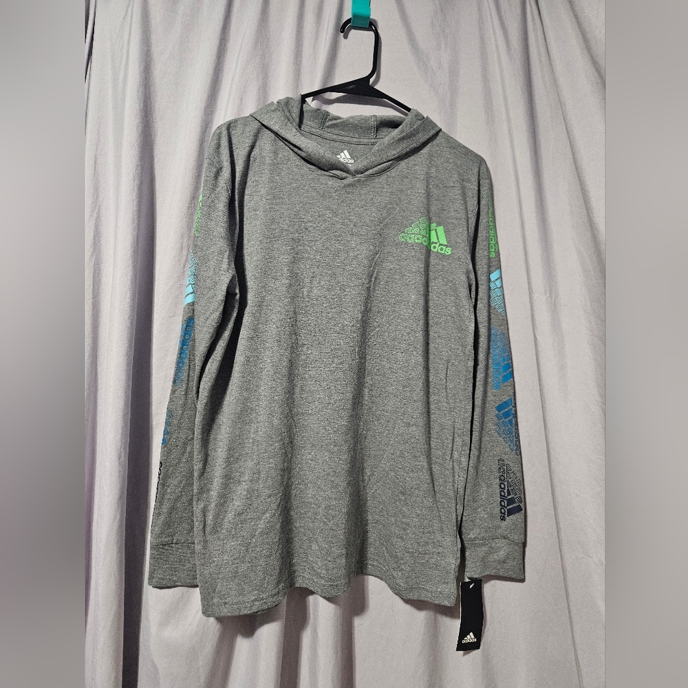 Adidas Boys Hooded Logo‎ Long Sleeve Shirt (14/16)